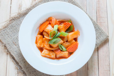 Hot and spicy rice cake (Tteokbokki) , Korean foodの写真素材