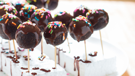 Chocolate cake ball,Homemade.の写真素材