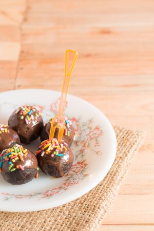 Chocolate cake ball,Homemade.の写真素材