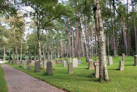 Grave in Woodland Cemetery の写真素材