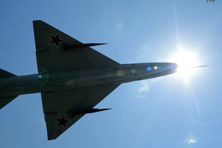 plane monument in Mozdok cityの写真素材