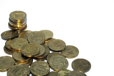 A stack of gold coins の写真素材