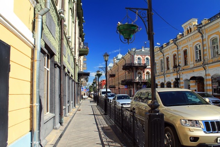 Nikolskaya Street  Astrakhan summer 2012のeditorial素材