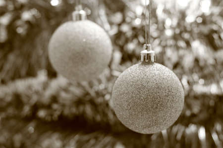 Christmas toy against the background of new year s tinselの写真素材