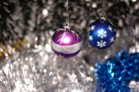 Two Christmas balls の写真素材