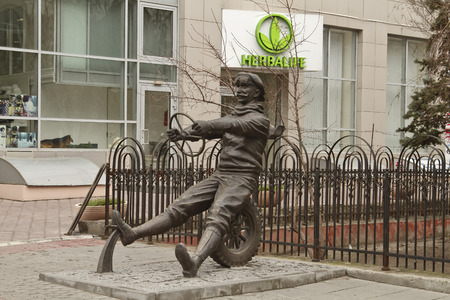 Monument to the driver Adam Kozlevich of the Golden calf by Ilf and Petrovのeditorial素材
