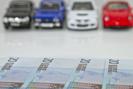 Buying a new car for cash  The choice of colors and modelsの写真素材