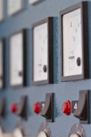 control panel the factory with buttons and devicesの写真素材