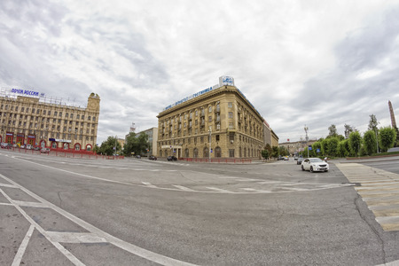 VOLGOGRAD - JULY 19 The building of hotel in the city centre  July 19, 2014 in Volgograd, Russia のeditorial素材