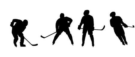 Stencils playing ice hockey athletesのイラスト素材