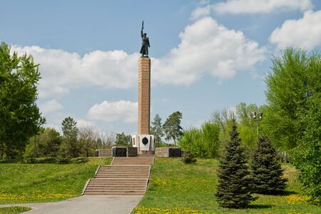 VOLGOGRAD - MAY 4: monument to chekists , officers of counterintelligence, to police officers who died in defense of Stalingrad in 1942. May 4, 2014 in Volgograd, Russia.のeditorial素材