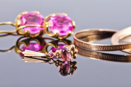 Gold ring with alexandrite made by jewelers of the Soviet eraの写真素材