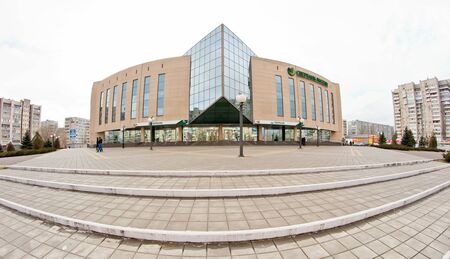 VOLGOGRAD, RUSSIA - NOVEMBER 27: Branch of Sberbank of Russia on the first floor of a multistory building. November 27, 2016 in Volgograd, Russia.のeditorial素材