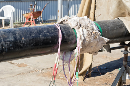 Preparation of multi-pass welded joints to heat treatment to relieve internal stressesの写真素材