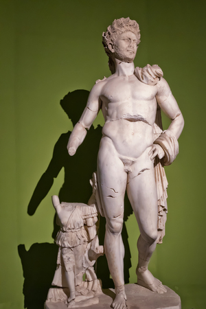 Ancient antique statues exhibited in the Museum of Antalya. Partially destroyed they are restored by fragments.のeditorial素材