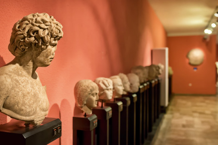 Ancient antique statues exhibited in the Museum of Antalya. Partially destroyed they are restored by fragments.のeditorial素材