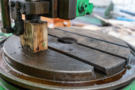 Old milling machine for machining large diameter parts by remote controlの写真素材
