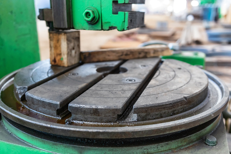 Old milling machine for machining large diameter parts by remote controlの写真素材