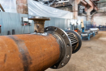 Manufacture of a new heat exchanger with a carbon steel tube bundleの写真素材