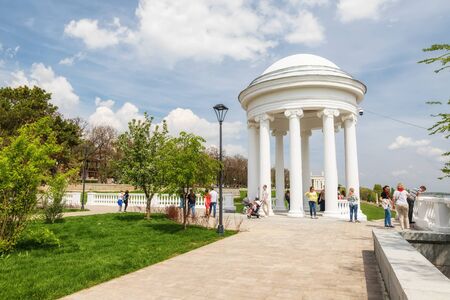 VOLGOGRAD - MAY 4: One of the attractions of the Central promenade of the city - rotunda after...