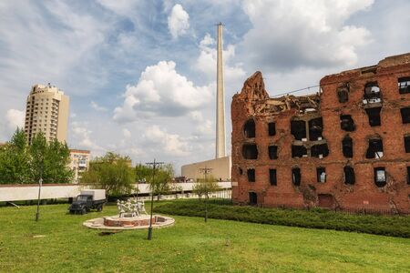 VOLGOGRAD - MAY 4: The ruins oof Gerhardt's mill remaining after the bombing Stalingrad. May 4, 2019 in Volgograd, Russia.のeditorial素材