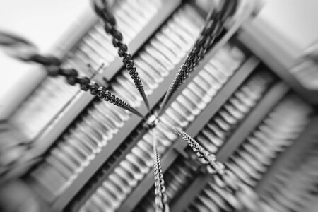 Chain winch for lifting loads inside the shop premises at the plantの写真素材