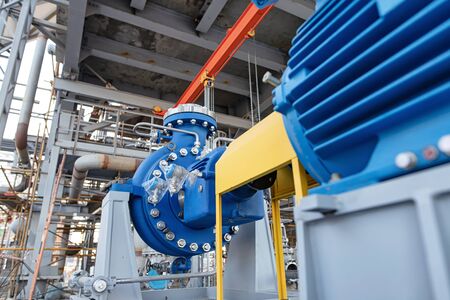 The new pumping equipment is installed on concrete foundationsの写真素材