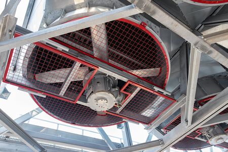 Installation of a new ventilation cooling unit for heat exchangers at the new plantの写真素材