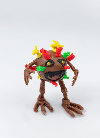 3D model of a humanoid virus with arms and legs made with a 3D penの写真素材