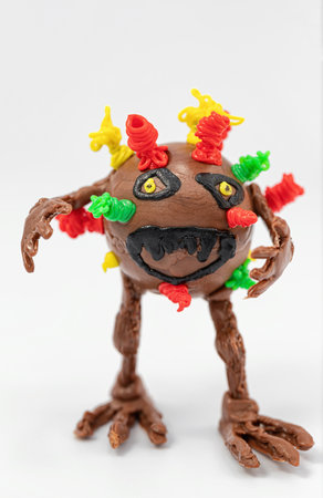 3D model of a humanoid virus with arms and legs made with a 3D penの写真素材