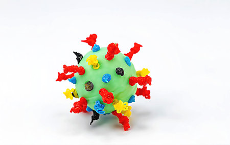 3D model of a virus cell with appendages made with a 3D penの写真素材