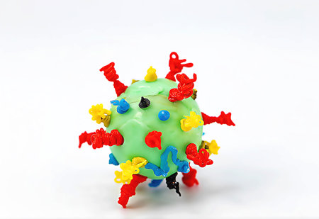 3D model of a virus cell with appendages made with a 3D penの写真素材