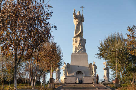 ESSENTUKI - OCTOBER 22: Statue of Jesus Christ blessing the whole Caucasus. October 22, 2021 in Essentuki, Russiaのeditorial素材