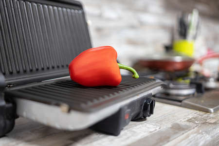 Minimal healthy food concept - Grilled fresh paprikaの写真素材