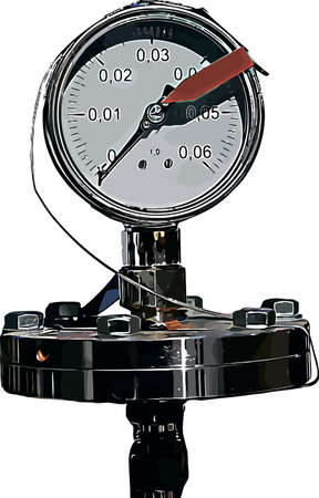vector image of pipeline pressure gauge with arrowのイラスト素材