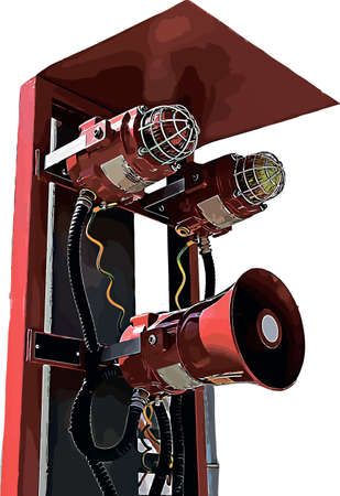 Color vector image of an industrial hazard warning system