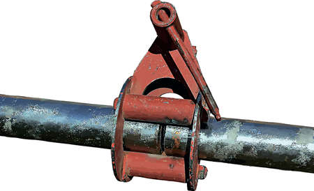 Vector image of a pipe hub for parallel joining of pipes before welding