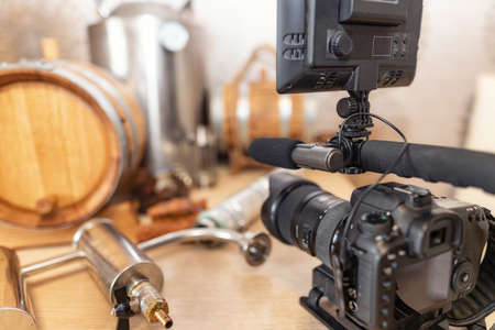 Creating an interior for blogging about cooking alcoholの写真素材