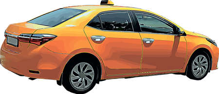 Color vector image of a taxi service carのイラスト素材