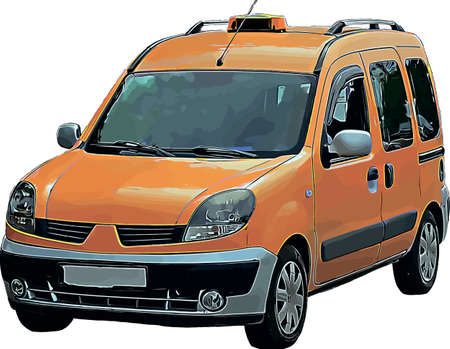 Color vector image of a taxi service carのイラスト素材