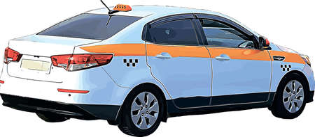 Color vector image of a taxi service carのイラスト素材