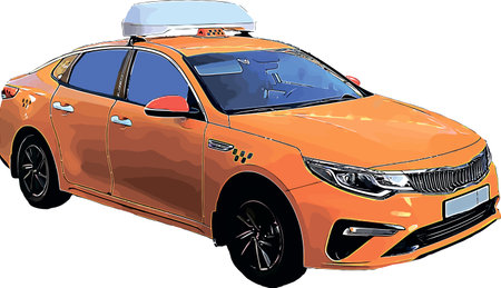 Color vector image of a taxi service carのイラスト素材