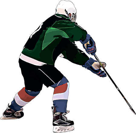 Color vector image of the player of the hockey teamのイラスト素材