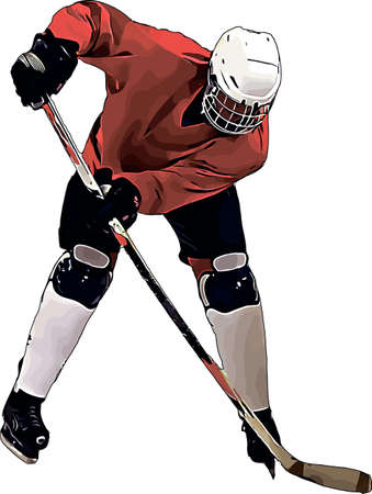 Color vector image of the player of the hockey teamのイラスト素材