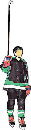 Color vector image of the player of the hockey teamのイラスト素材