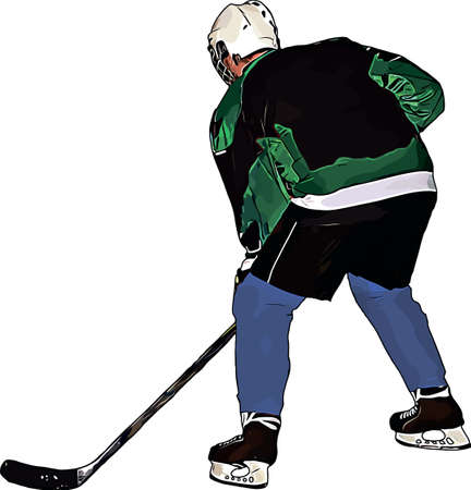 Color vector image of the player of the hockey teamのイラスト素材