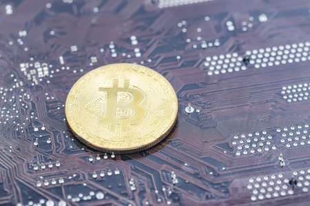 Concept : cryptocurrency mining with the help of computer equipment