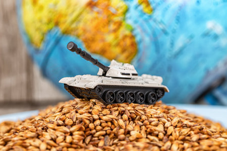 Concept: military conflicts lead to a global shortage of grain