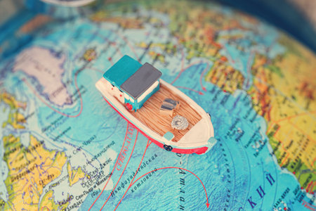 Concept : sea voyages on the ocean on boatの写真素材