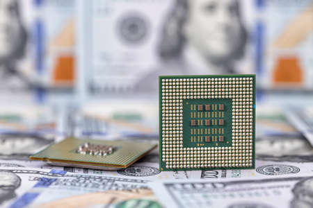 Concept: rise in price of production of computer chips and componentsの写真素材